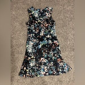 The Limited Black and Blue Patterned Mini Dress